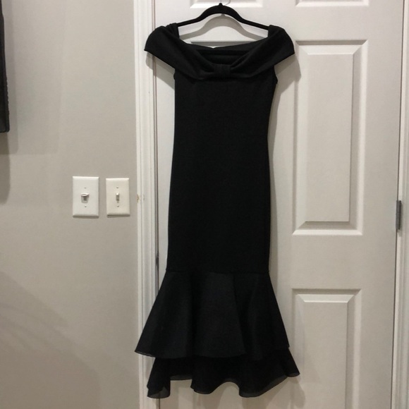 black midi mermaid dress